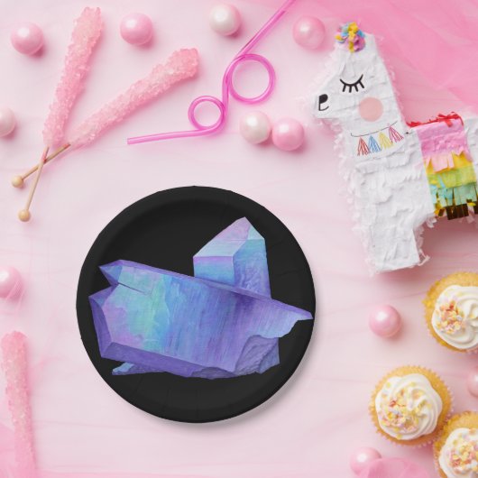 Amethyst lila Kristallengelsaura-Quarz geode Pappteller (Party)