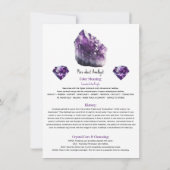 Amethyst Lila kristallische metaphysische Eigensch Einladung (Rückseite)