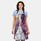 Amethyst Lila Luxus Elegant Liquid Texture Schürze (Getragen)