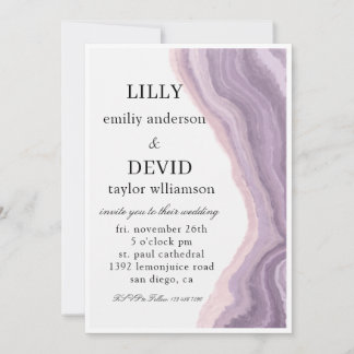 Amethyst Lila Marmor Minimal Einladung