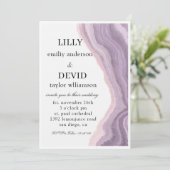 Amethyst Lila Marmor Minimal  Einladung (Stehend Vorderseite)
