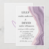 Amethyst Lila Marmor Minimal  Einladung (Vorne/Hinten)