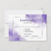 Amethyst Lila Minimalistisch Silver UAWG RSVP Karte (Vorderseite)