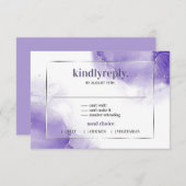 Amethyst Lila Minimalistisch Silver UAWG RSVP Karte (Vorne/Hinten)