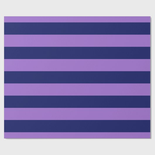 Amethyst Lila, Navy Blue XL Stripes Muster V Geschenkpapier (Flach)