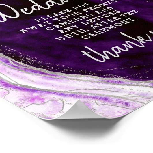 Amethyst-Lila, nicht angestecktes Schild für Hochz (Ecke)