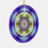Amethyst Lila Olive Blue Blumen star Keramik Ornament (Rechts)