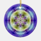 Amethyst Lila Olive Blue Blumen star Keramik Ornament (Vorne)