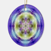 Amethyst Lila Olive Blue Blumen star Keramik Ornament (Links)