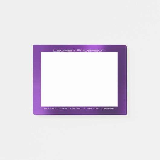 Amethyst Lila Plum Office Custom Personalisiert Post-it Klebezettel (Vorderseite)
