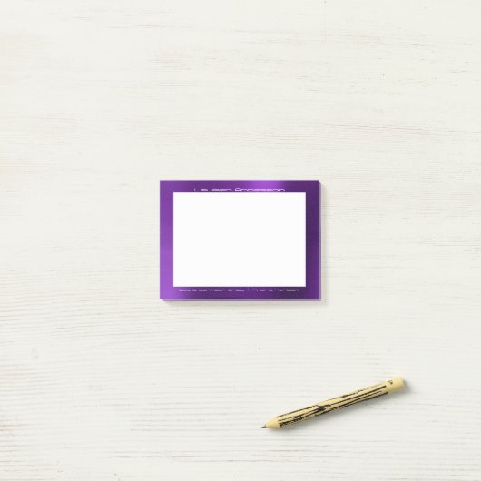 Amethyst Lila Plum Office Custom Personalisiert Post-it Klebezettel (Auf Schreibtisch)