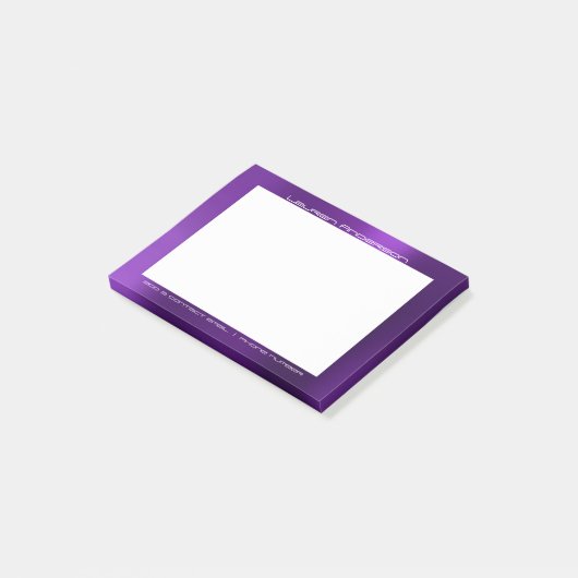Amethyst Lila Plum Office Custom Personalisiert Post-it Klebezettel (angewinkelt)