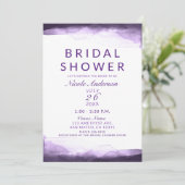 Amethyst Lila Plum Watercolor Brautparty Einladung (Stehend Vorderseite)