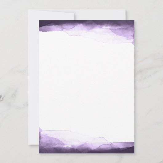 Amethyst Lila Plum Watercolor Brautparty Einladung (Rückseite)