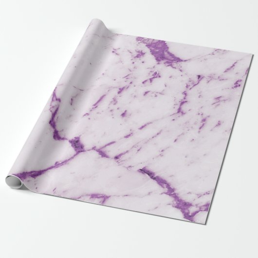 Amethyst Lila Plum White Carrara Marmorstein Geschenkpapier (Ungerollt)