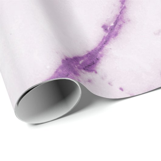 Amethyst Lila Plum White Carrara Marmorstein Geschenkpapier (Rolleneckpunkt)