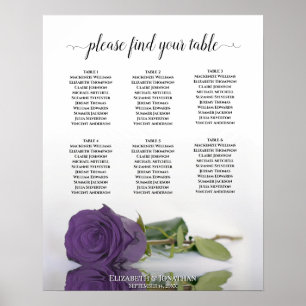Amethyst Lila Rose 6 Tabelle Hochzeitstabelle Poster