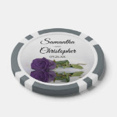 Amethyst Lila Rose Ehepaare und Hochzeitstag Pokerchips (Einzeln)