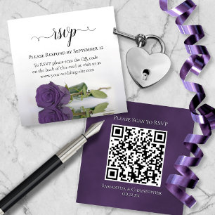 Amethyst Lila Rose Elegant Wedding UAWG QR Code Begleitkarte