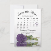 Amethyst Lila Rose Eleganter Hochzeitskalender Save The Date (Vorderseite)