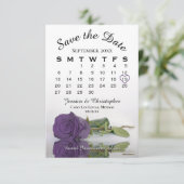 Amethyst Lila Rose Eleganter Hochzeitskalender Save The Date (Stehend Vorderseite)