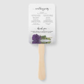 Amethyst Lila Rose Elegantes Hochzeitsprogramm Fächer (Rückseite)