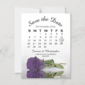 Amethyst Lila Rose Save the Date Kalendermagnet Magneteinladung (Vorderseite)