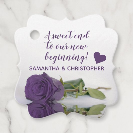 Amethyst Lila Rose Süß Ende Neu Beginnen Geschenkanhänger (Vorderseite)