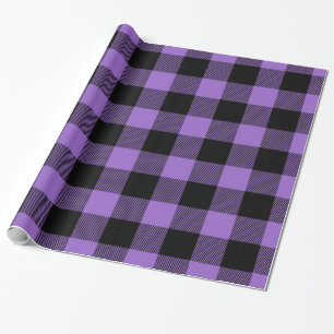 Amethyst Lila Schwarzer Riesiger Büffel Karo Holzf Geschenkpapier