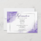 Amethyst Lila Script Silver Information Einladung (Vorderseite)