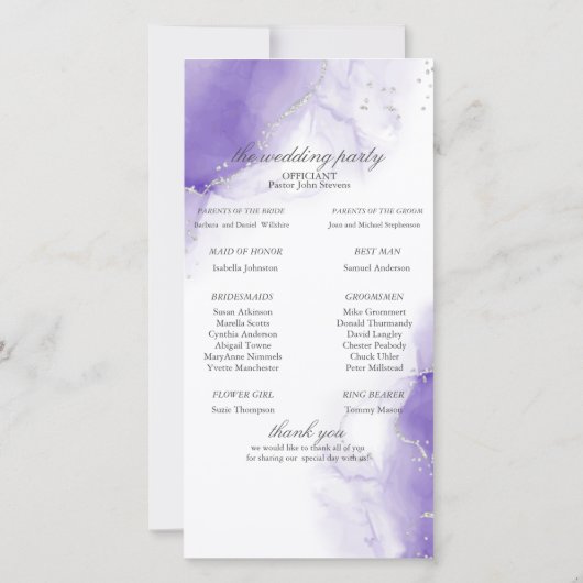 Amethyst Lila Script Silver Program (Rückseite)