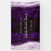 Amethyst Lila & Silver Brautparty Willkommen Banner (Vertikal)