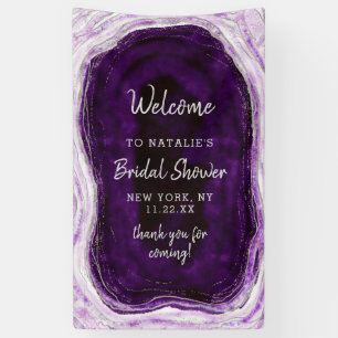 Amethyst Lila & Silver Brautparty Willkommen Banner