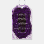 Amethyst Lila & Silver Bridal Display Showdusche Geschenkanhänger (Rückseite)