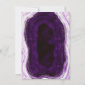 Amethyst Lila & Silver Geode Agate Slice Wedding Einladung (Rückseite)