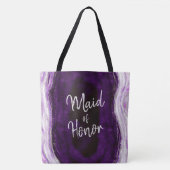 Amethyst Lila & Silver Geode Agate Trauzeugin Tasche (Vorderseite)