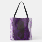 Amethyst Lila & Silver Geode Flower Girl Tasche (Rückseite)