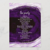 Amethyst Lila & Silver Geode Hochzeitfeier Programm (Rückseite)