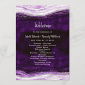 Amethyst Lila & Silver Geode Hochzeitfeier Programm (Vorderseite)