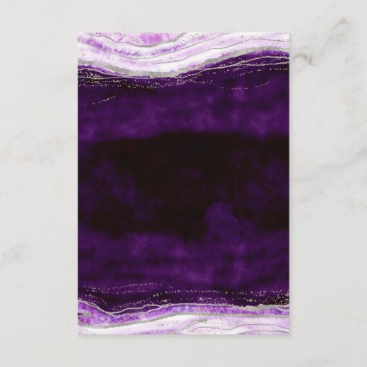 Amethyst Lila & Silver Geode Hochzeitsinformatione Begleitkarte (Rückseite)