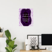 Amethyst Lila & Silver Geode Open Bar Table Sign Poster (Heimbüro)