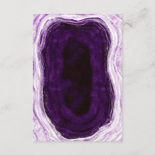 Amethyst Lila & Silver Geode Wedding Directions Begleitkarte (Rückseite)