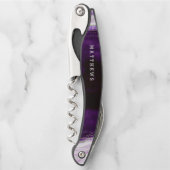 Amethyst Lila & Silver Geode Wedding Monogram Kellnermesser (Vorderseite)