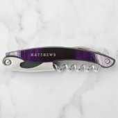 Amethyst Lila & Silver Geode Wedding Monogram Kellnermesser (Vorderseite)