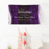 Amethyst Lila & Silver Geode Wedding Willkommen Banner (Insitu)