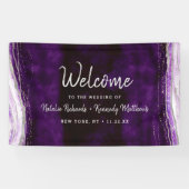 Amethyst Lila & Silver Geode Wedding Willkommen Banner (Horizontal)
