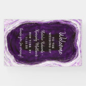Amethyst Lila & Silver Geode Wedding Willkommen Banner (Horizontal)