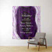 Amethyst Lila & Silver Geode Wedding Willkommen Wandteppich (Beispiel)