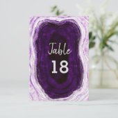 Amethyst Lila & Silver Wedding Tischnummern (Stehend Vorderseite)