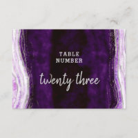 Amethyst Lila & Silver Wedding Tischnummern